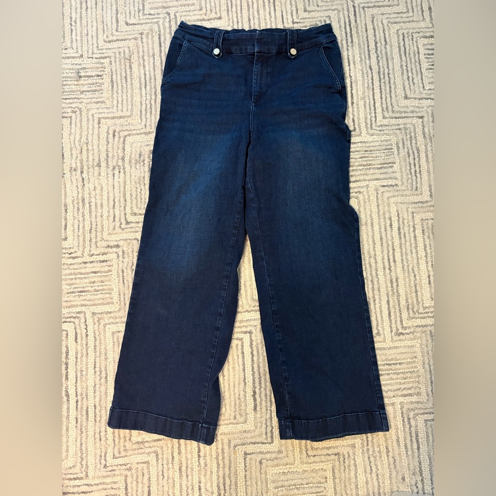 Talbots Dark Blue Wide Leg Jeans, size 14 excellent gently worn.